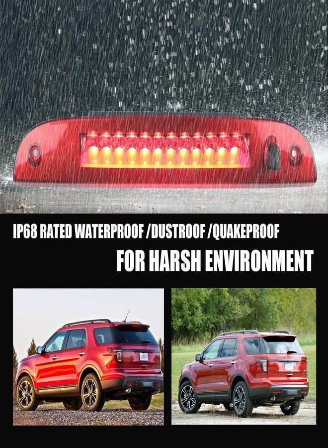 ILONPA LED 3rd Third High Mount Tail Brake Light For 2002-2010 FORD EXPLORER, 2008-2012 Ford Escape (Chrome Housing Red Lens) - Image 4